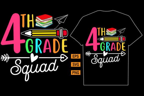 4th Grade Back to School T-Shirt Design Graphics