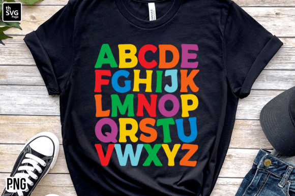 Alphabet Colorful Back to School Graphics for Print Templates