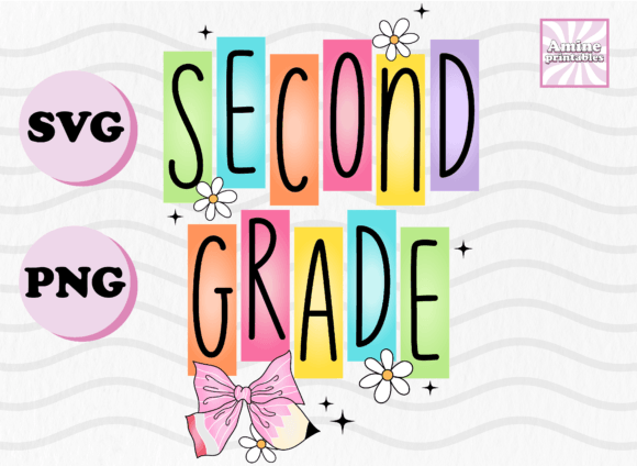 Back to School 2nd Grade Pencil Coquette Graphics for Crafts