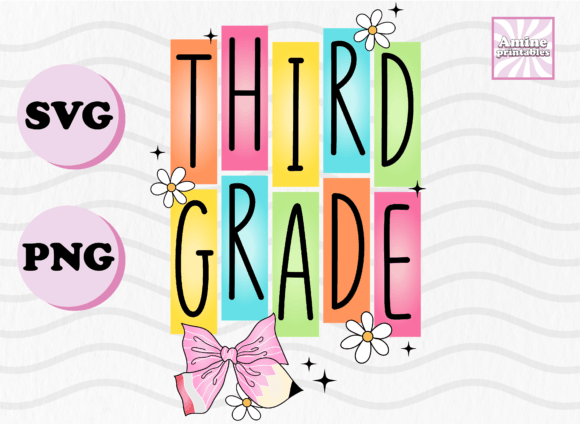 Back to School 3rd Grade Pencil Coquette Graphics