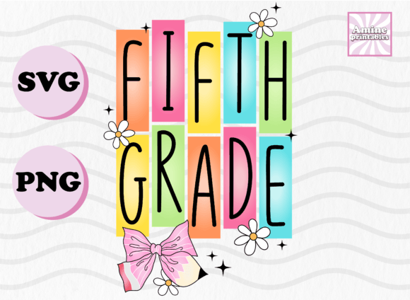 Back to School 5th Grade Pencil Coquette Graphics for Crafts
