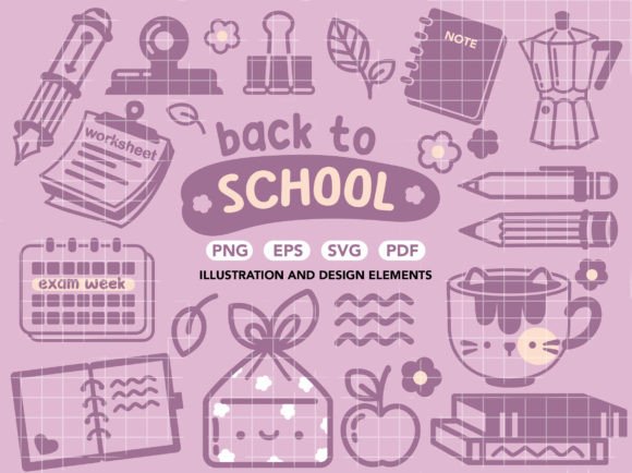 Back to School Cute Icon Graphics