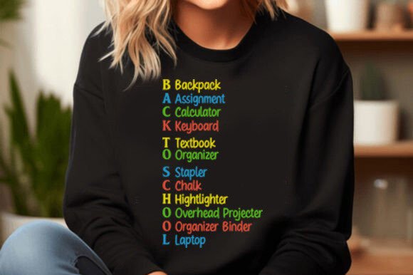 Back to School, Fun School Supplies Graphics for T-Shirt Designs