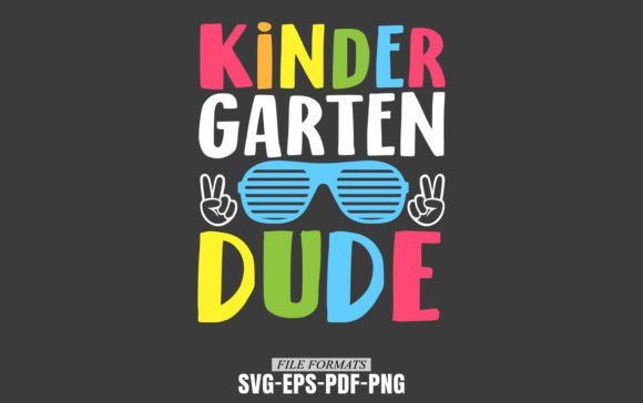 Back to School Kindergarden Dude Graphics for Print Templates