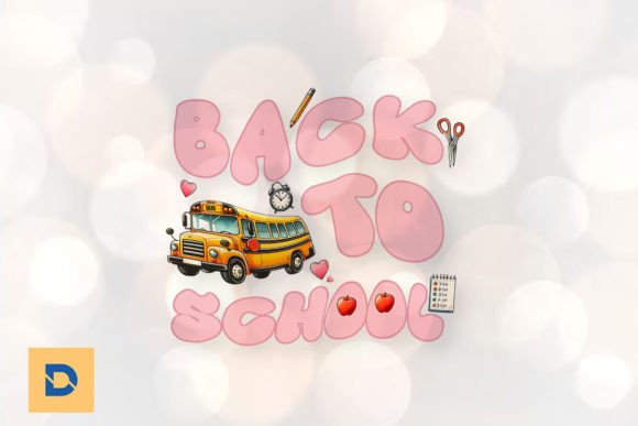 Back To School Sublimation Cute PNG Graphics for Print Templates