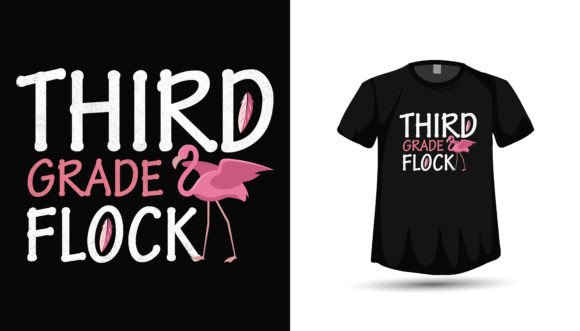Back to School Third Grade Flamingo Graphics