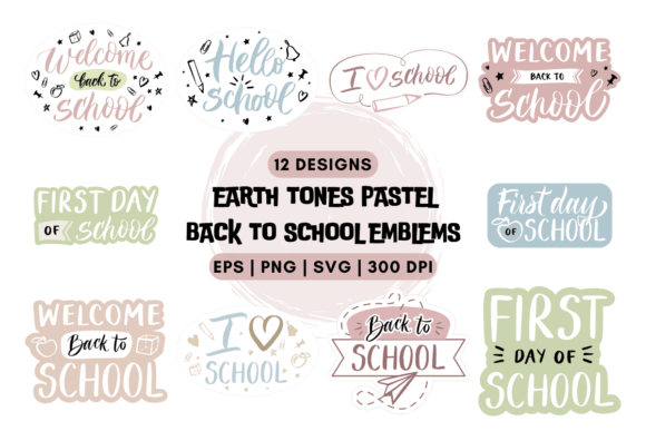 Earth Tones Pastel Back to School Graphics