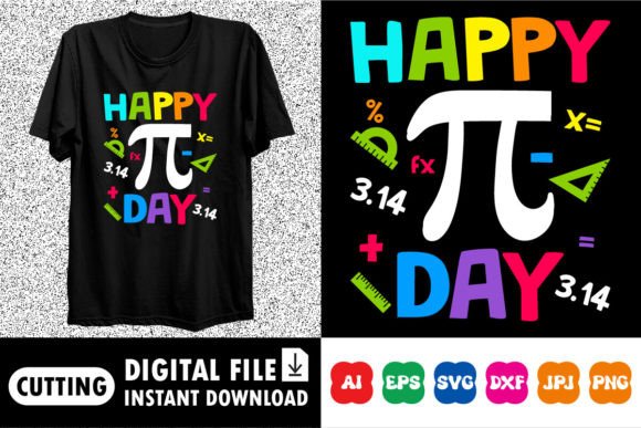 Happy Pi Day Back to School Shirt Design Graphics
