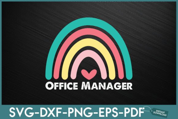 Office Manager Rainbow Back to School Graphics for Crafts